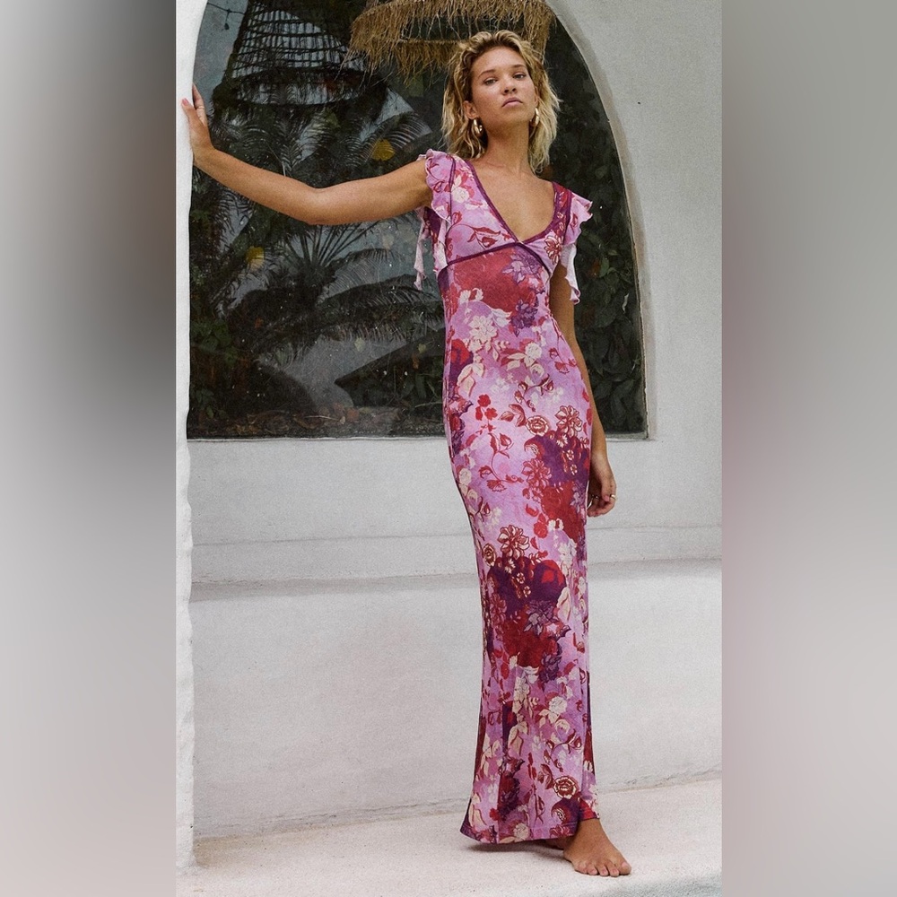 Princess Polly Soleila Maxi Dress Purple Multi